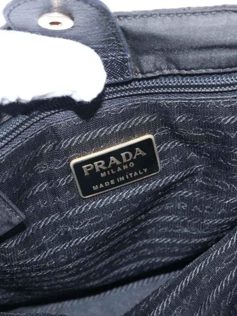 PRADA Chain Hand Bag Nylon Black Gold Auth bs31172 - Picture 10 of 16